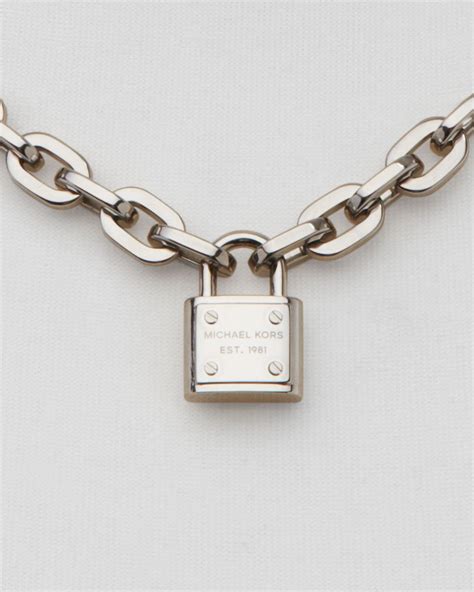 michael kors sterling silver necklace|michael kors chain link necklace.